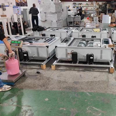 1-5HP Super Slim Ceiling Hanging Water Cooled DX Air Handling Unit การทําความสะอาดอากาศ HVAC สําหรับอุตสาหกรรม
